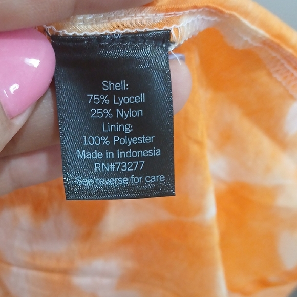 Simply Vera Vera Wang Orange and White Midi Sundress with Flutter Sleeves Nwt - Picture 6 of 12